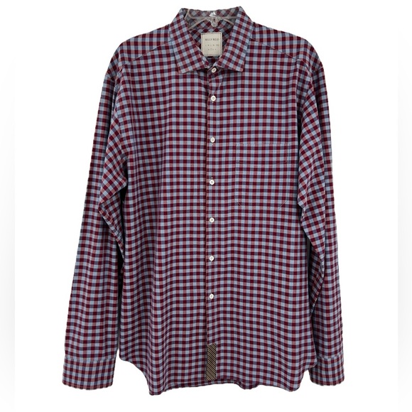 Billy Reid long sleeve checked blue & red full button Shirt size XXL - Picture 1 of 11